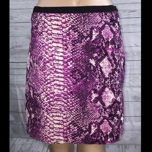 Purple Snakeskin Print Mini Skirt